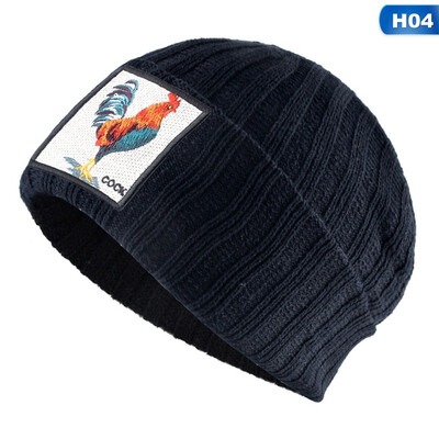 

2019 New Men Women Warm Beanie Hat Embroidery Knitted Animal Logo Hat Beanie Cap