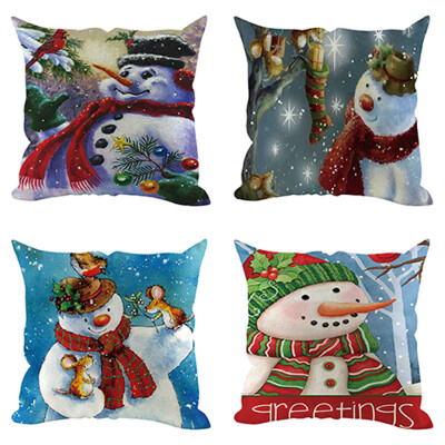 

Siaonvr 4Pcs Christmas Pillow Cover Pillowcases Decorative Sofa Cushion Cover Decoration