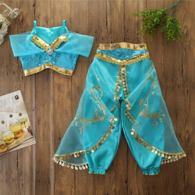 

UK Halloween Aladdin Jasmine Princess Kids Girls Cosplay Costume Party Dress Up