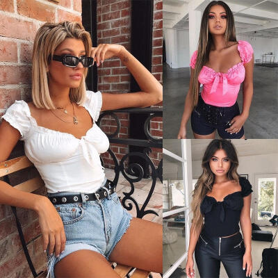 

Women Girl Sexy Off-shoulder Vest Tops Plaid Tank Tops Crop Tops Blouse Outfits