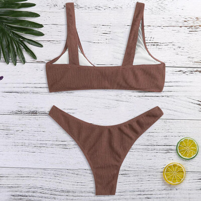 

Saidsome Womens Solid Color Bikini Sexy Female Split Swimsuit