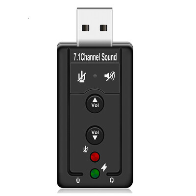 

External USB Sound Card 71 CH Mic Audio Headset Microphone 35mm Jack Converter