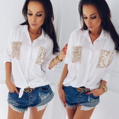 

Fashion Women&39s Long Sleeve Loose Blouse Casual Shirt Summer Tops T-Shirt