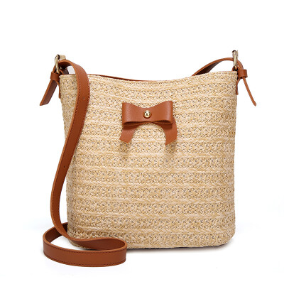 

2019 New Style Handbags Summer Bow Womens Bohemian Woven Handbag Shoulder Beach Bag Casual Tote Straw Wicker