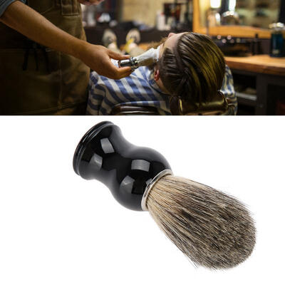 

Greensen Portable Men Beard Brush Plastic Handle Shaving Brush for Salon Home Travel Use