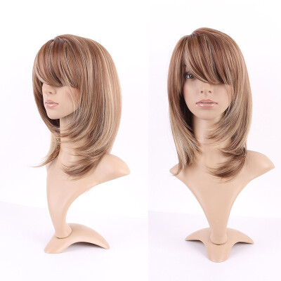 

Long Curly Synthetic Wig with Bangs Short Hair Wigs Heat Resistant Full Wig Full Head for Women