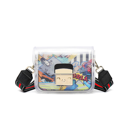 

Shangxin Baonu Summer Jelly Pack PVC Transparent Xiaofang Baowu Korean Baitao Inclined Bag ins