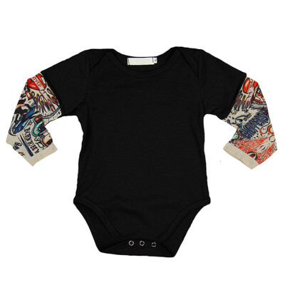 

Newborn Baby Girl Boy Bodysuit Long-sleeved Cotton Domineering Flower Arm Printed Jumpsuit Kids One-pieces Clothes