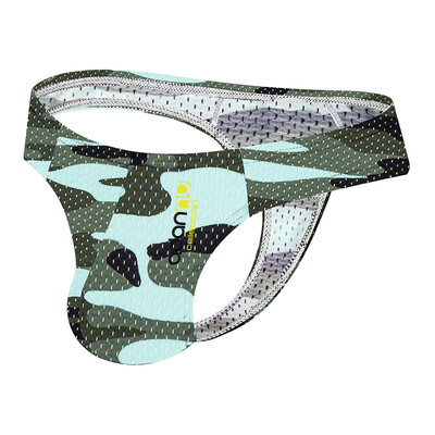 

Mens Sexy Low-Rise Underwear Underpants Camouflage Mesh Briefs Thongs G-String