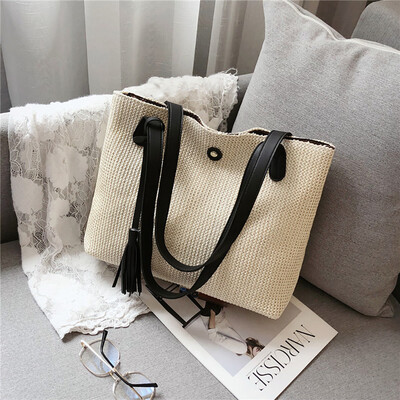 

Tailored Women Straw Simple Versatile Shoulder Bag Large-capacity Fashion Handbag