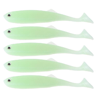 

5PCS 9cm 7g Fishing Soft Lure T Tail 3D Eyes Lifelike Soft Plastic Swimbait Fish Lure
