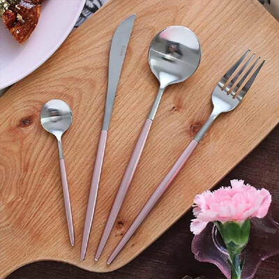 

Hot Sale 4 Pcs Set Dinner Flatware Cutlery Set Forks Spoons Western Kitchen Dinnerware 18 8 304 Premium Stainless Steel Home Part