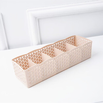 

Siaonvr 5 Cells Plastic Organizer Storage Box Tie Bra Socks Drawer Cosmetic Divider