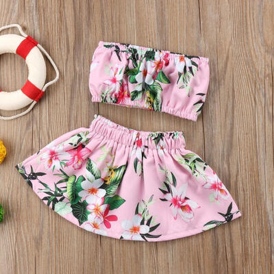 

Newborn Baby Girls Kid Crop Tops Tutu Dress Skirt Princess Outfits Costume 0-24M