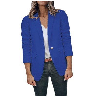 

Toponeto Fashion Autumn Women Office Worker Solid Full Sleeve Button Suit Jacket Coat