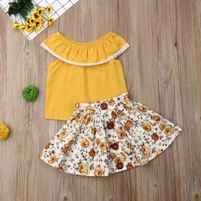 

US Toddler Infants Baby Girls Kids Tops Dress Summer Skirt Outfit Clothes 2PCS