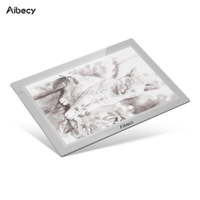 

Aibecy White A4 Ultra-thin Portable LED Light Box Tracer 3 Level Brightness Control Light Pad LED Artcraft Tracing Light Pad for C