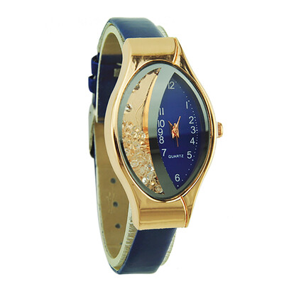 

〖Follure〗Semilunar Flow Sand Type Ellipse Woman Fine Strap Small Dial Wristwatch Watch