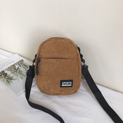 

Tailored Women Simple Canvas Bag Corduroy Square Bag Fashion Shoulder Messenger Package