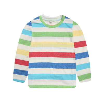 

Toddler Kids Baby Girl Boys Long Sleeve Strip Cartoon Print T shirt Tops Clothes