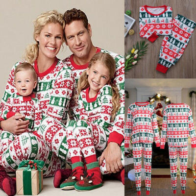 

XMAS Family Matching Christmas Pajamas Set Womens MensKids Sleepwear Nightwear