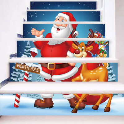 

〖Follure〗Christmas 3D Simulation stair stickers Waterproof Wall Stickers DIY Home Decor