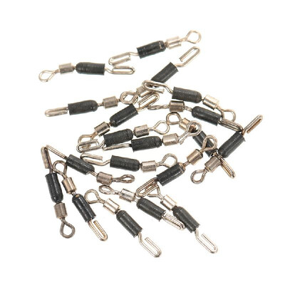 

20pcs Rolling Fishing Swivels Line to Hook Connectors High Strength Quick Fast Link Connector Stainless Steel with Rubber Hose Fis