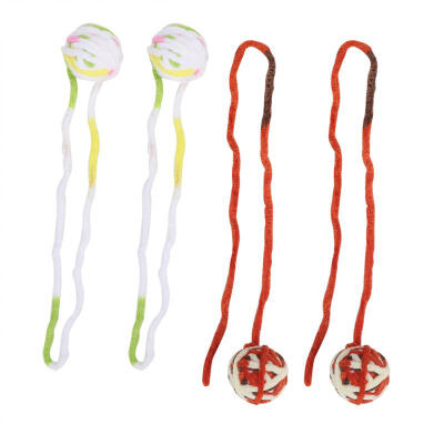 

Greensen 4PCS 5cm Plush Ball Model Sounding Teeth Cleaning Protection Biting Chewing Toy for Cat
