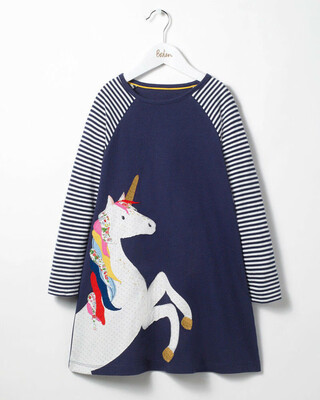 

Unicorn Toddler Kids Baby Girl Princess Striped Long Sleeve Dress Casual Clothes