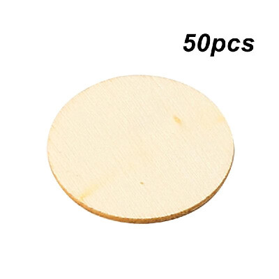 

50Pcs Wooden Childrens DIY Painted Small Round Piece