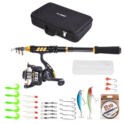

Fishing Rod&Reel Combo Carbon Fiber Telescopic Fishing Rod with Spinning Reel Fishing Line Lures Hooks Swivels Saltwater Fresh