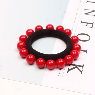 

Korean hair accessories 16 pearls without seam hair rope large womens head ropeq1