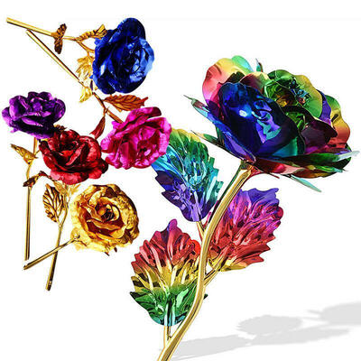

Multi-Color Plated Rose Romantic Valentines Day Lover Friend Best Gift DSUK NEW