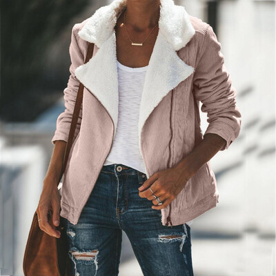 

Toponeto Women Faux Suede Warm Jacket Zipper Up Front Coat Outwear with Pockets