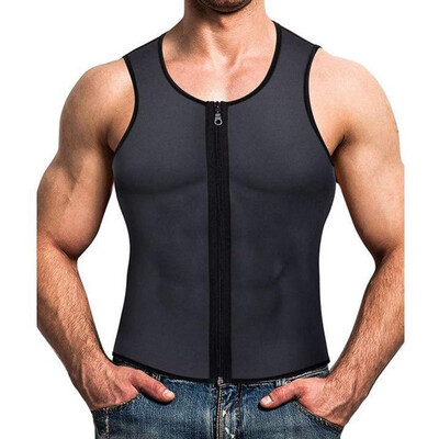 

New Men Zippered Sports Vest Speed Wicking Abdomen Corsets Neoprene Corset Slimming Belt Belly Body Shaper Sports vest