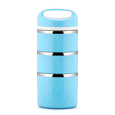 

Portable Stainless Steel Three Layer Thermal Lunch Bento Box Storage Container