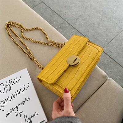 

Summer on the new small bag net red chic chain small square bag new 2019 texture stone shoulder Messenger bag
