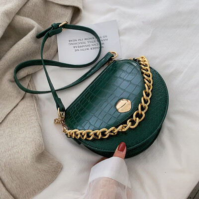 

Advanced sense of foreign style womens bag chic texture crocodile pattern saddle bag new 2019 fashion shoulder Messenger bag
