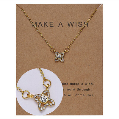 

Fashion Gold-color Butterfly Pendants Chain Necklace Alloy Clavicular Bones Circle Heart Waterdrop Short Choker Necklace Jewelry