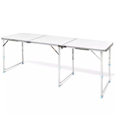 

Foldable Camping Table Height Adjustable Aluminum 709"x236"