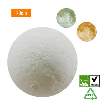 

3D Printing Touching Moon Light USB Rechargeable 2-Color Dimmable Night Lamp Bedroom Decor with Wooden Stand