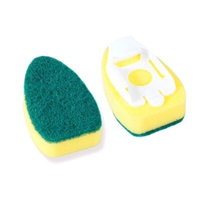 

New Fashion Home Kitchen Handle Cleaning Brush Scrubber Washing Dish Clean Sponge Brush with Refill Liquid Soap Dispenser Tool