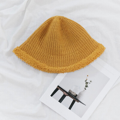 

Tailored Fashion Women Casual Thermal Woolen Hat Knitted Hat Bucket Hat Bucket Hat Cap