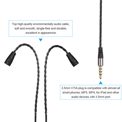 

35mm Wired Earphones Cable Detachable Replacement Headphone Cord In-line Control w Microphone for Sennheiser IE8 IE8i IE80 Headp