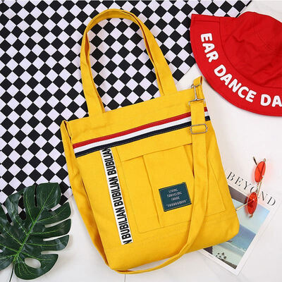 

2019 Brand Designer Canvas Bags Fashion Women Large-Capacity Shoulder Bags Casual Reusable Shopping Bags Dirt-Proof Handbags