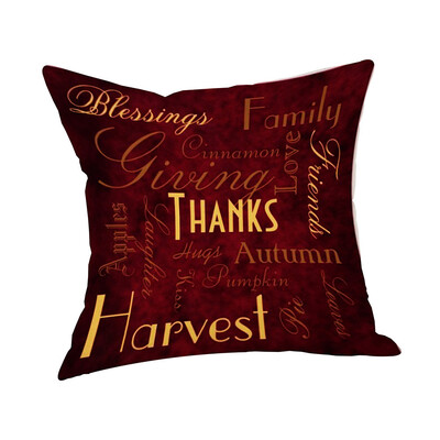 

Tailored Happy Fall Thanksgiving Day Linen Turkey Pillow Case Cushion Cover Home Decor
