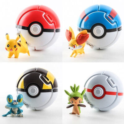 

Throw Automatically Bounce Pokeball With Pokemon Pikachu Anime Action Figures Creative Children&39s Toys