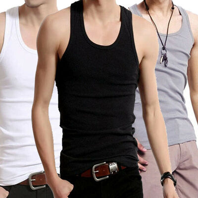 

3XL Men Summer Sleeveless Casual Gym Sports Slim Fit Vest Tank Top T-Shirt