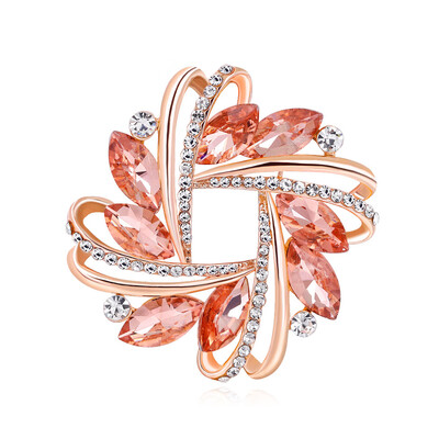 

Delicated Elegant Crystal Flower Brooch Rhinestone Scarf Cloth Accessories Pin Silk Scarf Buckle Clip Fashion Jewelry