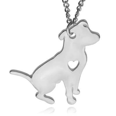 

Fashion Gold Silver Small Heart Dog Chain Animals Pendant Necklace Jewelry